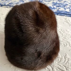 Ladies Natural Mink Brown Fur Hat NWT
